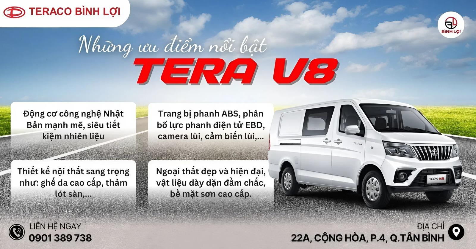 Những ưu điểm vượt trội của xe tải van Tera V8 - TERACO BÌNH LỢI chính hãng